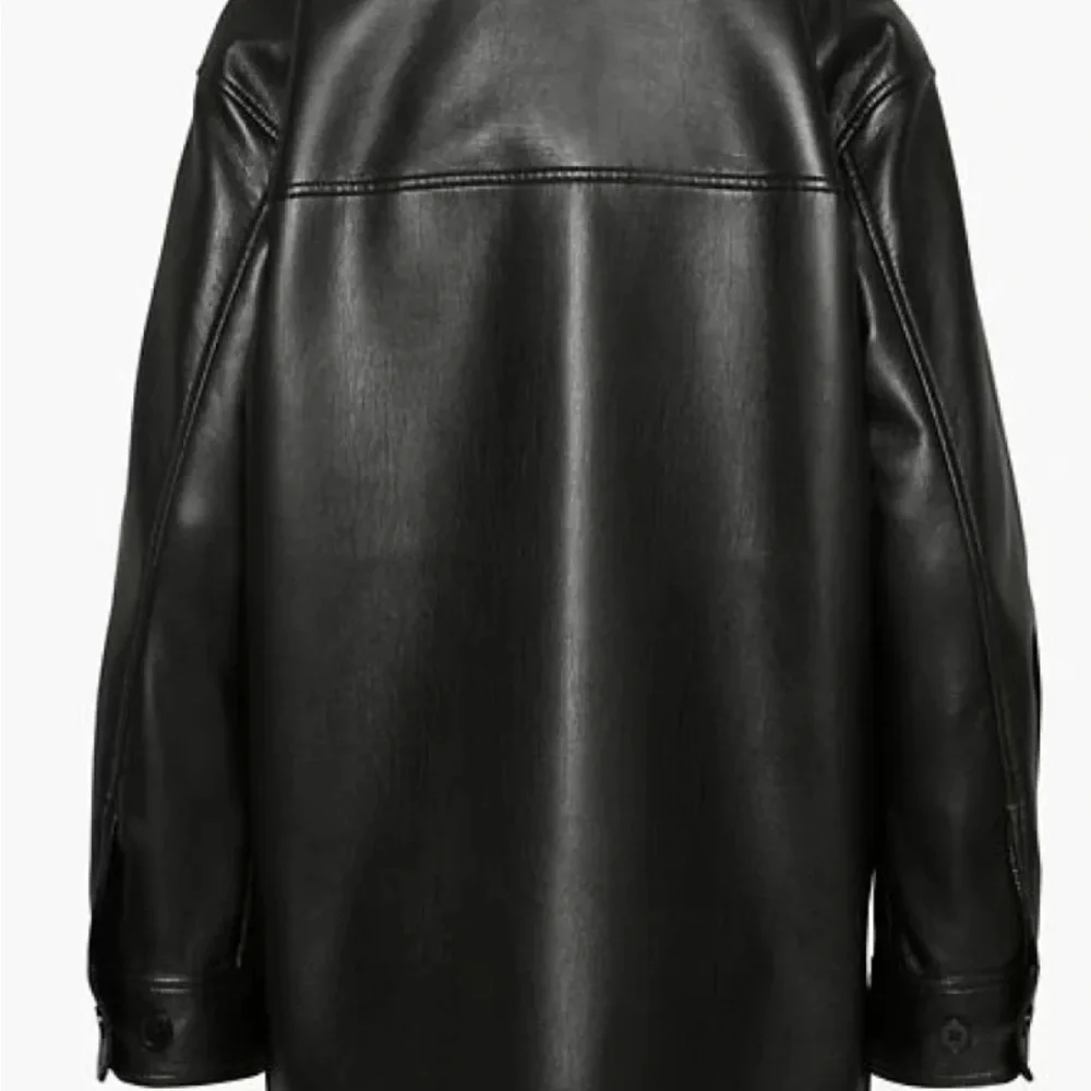 Women's Black Leather Jacket - Picture 2 of 3